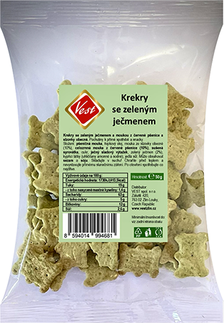 Krekry se zeleným ječmenem 50g